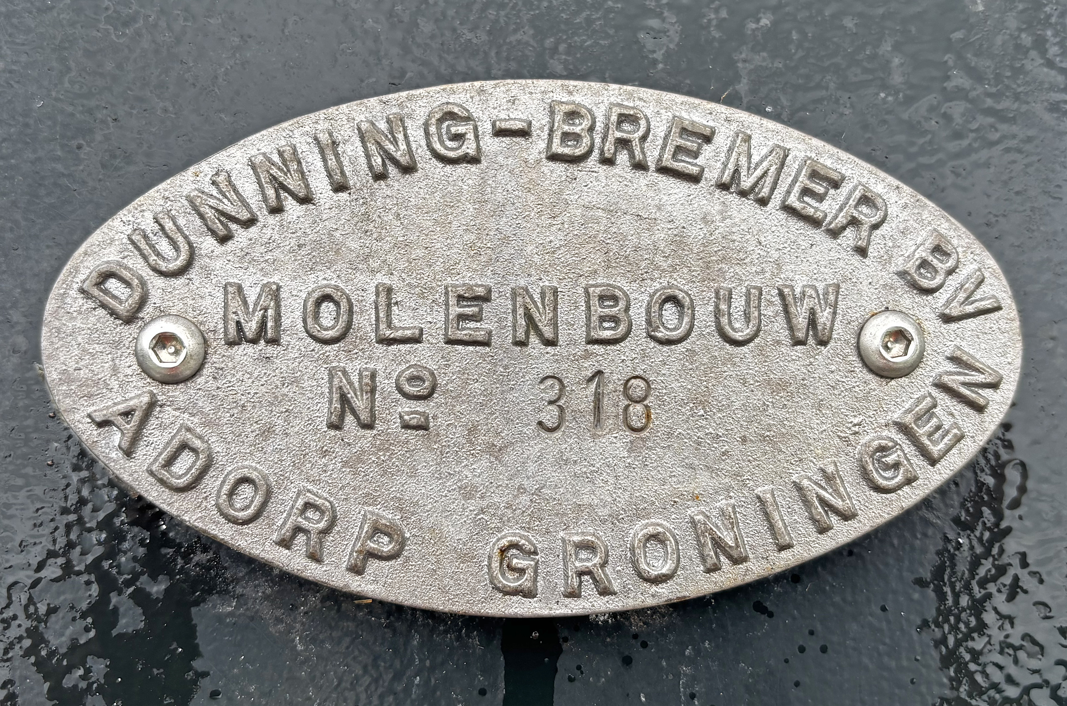 1, Roede 318, Bremer/Dunning, Bert de Graaf (18-07-2026)Binnenroede Bremer-Dunning no. 318 | Database Nederlandse molens