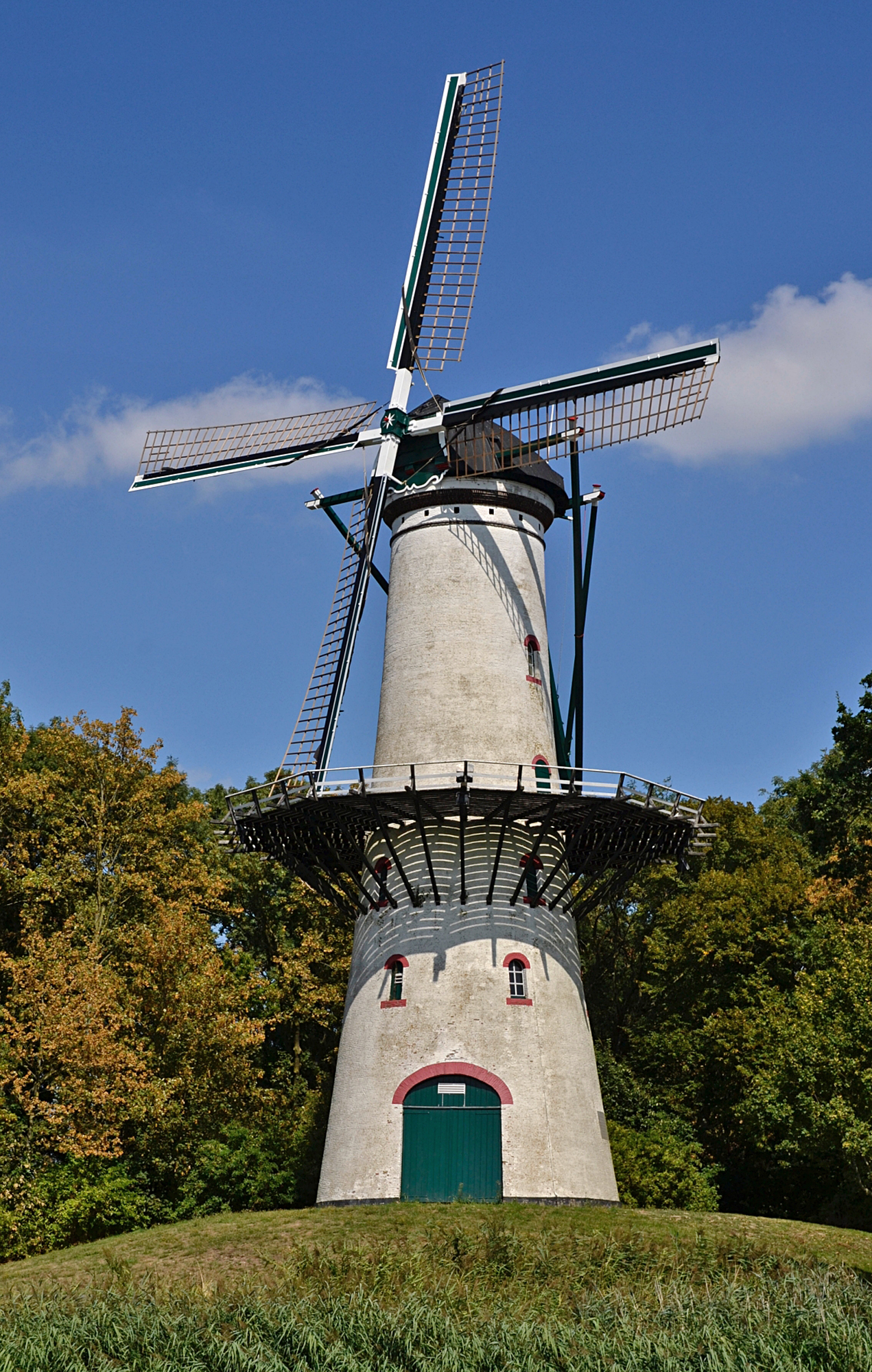 Rob Pols (06-08-2026)De molen na de laatste grote restauratie. De roeden hebben witte toppen gekregen naar historisch voorbeeld. | Database Nederlandse molens