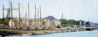 Molen van Kolk / Balkema / Nienhuis, Zoutkamp, januari 1925, (AI ingekleurd), origineel Visserij Museum Zoutkamp via Gijs D. Nienhuis