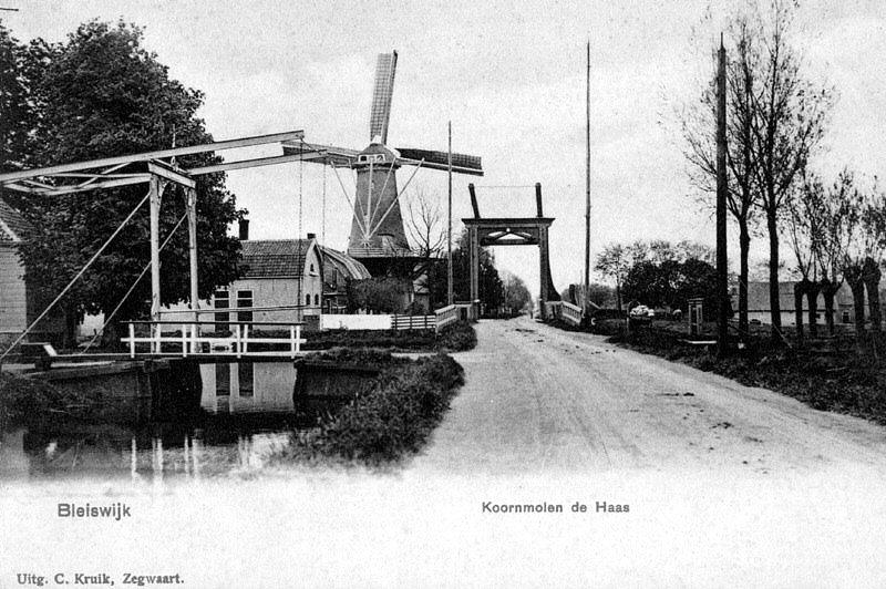 3, Molen 02887 De Haas (Bleiswijk), Prentbriefkaart ± 1915, collectoe R. Pols | Database Nederlandse molens media-bestand