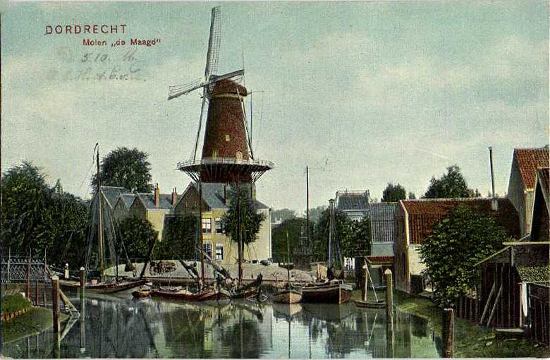 5, Molen 03940 q De Maagd / De Dordtsche Maagd (Dordrecht), Ansichtkaart, collectie N. van Dam | Database Nederlandse molens media-bestand