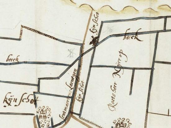 1, Molen 17953 Staartmolentje van Rijnschot (Den Haag), Detail kaart Pieter Florisz. van der Sallem, ca. 1650 | Database Nederlandse molens media-bestand