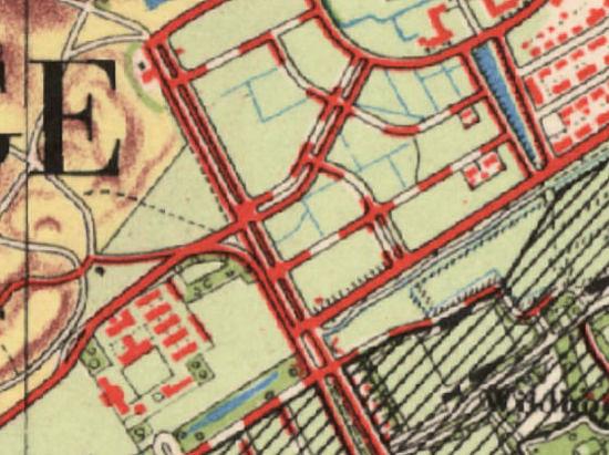 2, Molen 17953 Staartmolentje van Rijnschot (Den Haag), Detail top. kaart 1950 (ter plaatsbepaling) | Database Nederlandse molens media-bestand