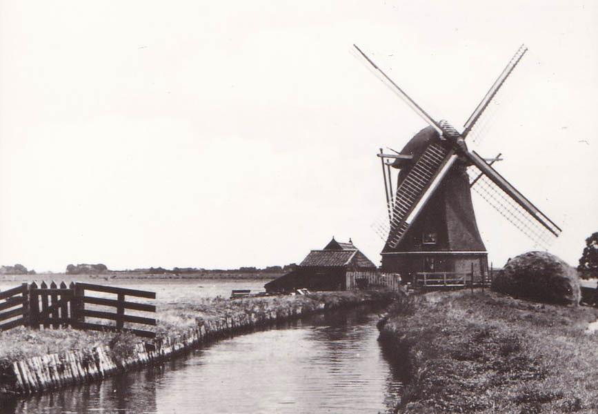 1, Molen 00280 a Groot-Duivendrechtsepolder (hoge deel), Weideheuvel / Strandvliet (Ouderkerk aan de Amstel), uitsnede van ansichtkaart serie 42 nr 4, coll. DVM | Database Nederlandse molens media-bestand