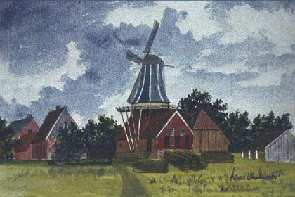 1, Molen 02715 b Twickelse Molen (Delden), Schilderij van Rentmeester W.J. Bitter | Database Nederlandse molens media-bestand