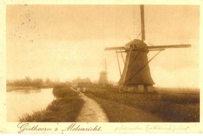 2, Molen 03715 Giethoornsche Polder (N) (Giethoorn),  Ansichtkaart, coll. V. Mepschen | Database Nederlandse molens media-bestand