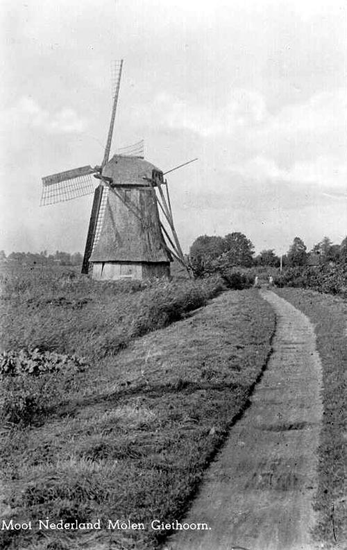 4, Molen 03715 Giethoornsche Polder (N) (Giethoorn), Ansichtkaart, coll.DVM | Database Nederlandse molens media-bestand