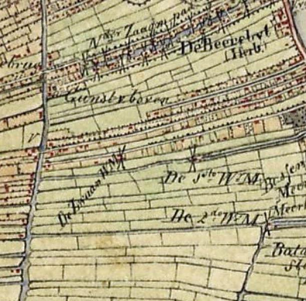 1, Molen 06657 l De Zwaan / De Kleine Zwaan (Amsterdam), detail Militaire stafkaart 1850 | Database Nederlandse molens media-bestand