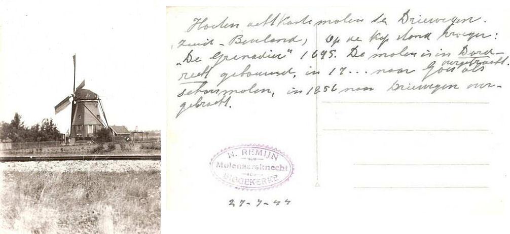 2, Molen 04897 De Grenadier (Driewegen), Ansicht coll. V. Mepschen | Database Nederlandse molens media-bestand