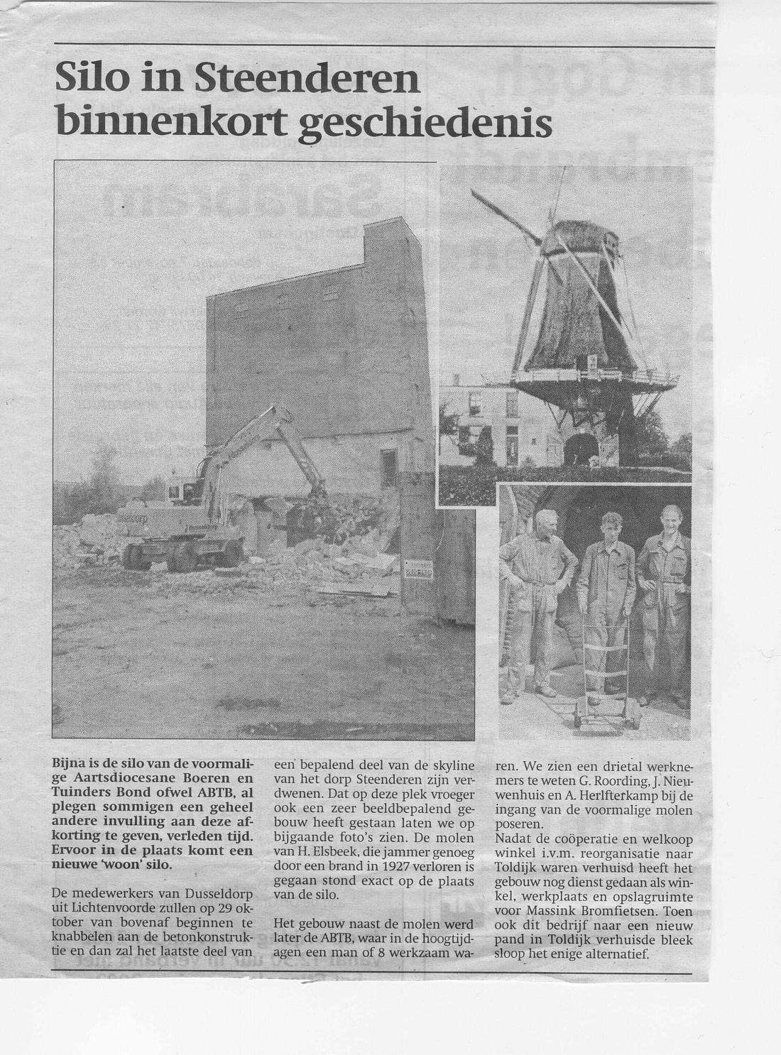 1, Molen 00394 Molen van Elsbeek (Steenderen), krantenartikel 30-10-2002 | Database Nederlandse molens media-bestand