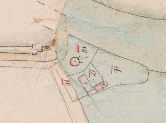 2, Molen 17536 voorganger De Hoop (Oud-Zuilen), detail kadasterkaart zuilen, sectie B, blad 1 | Database Nederlandse molens media-bestand