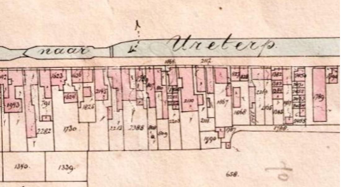 3, Molen 16484 Gortmakerij aan de Zuidkade 40 (Drachten), Detail kadasterkaart 1887 | Database Nederlandse molens media-bestand