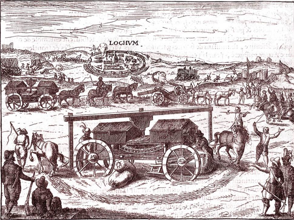 1, Molen 10260 Den Muel Wagen (mobiele rosmolen) (Lochem), Gravure: Willem Baudartius, 1616 (Peellands Molennieuws 73, sept. 2011 | Database Nederlandse molens media-bestand