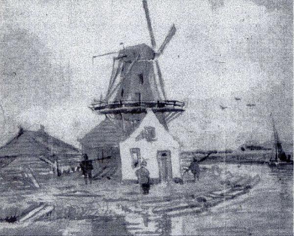 Molen 01156 l Molen van Mannekus / Molen Post / De Postlust (Zoeterwoude), Afb. collectie Stichting Oud Zoeterwoude | Database Nederlandse molens media-bestand