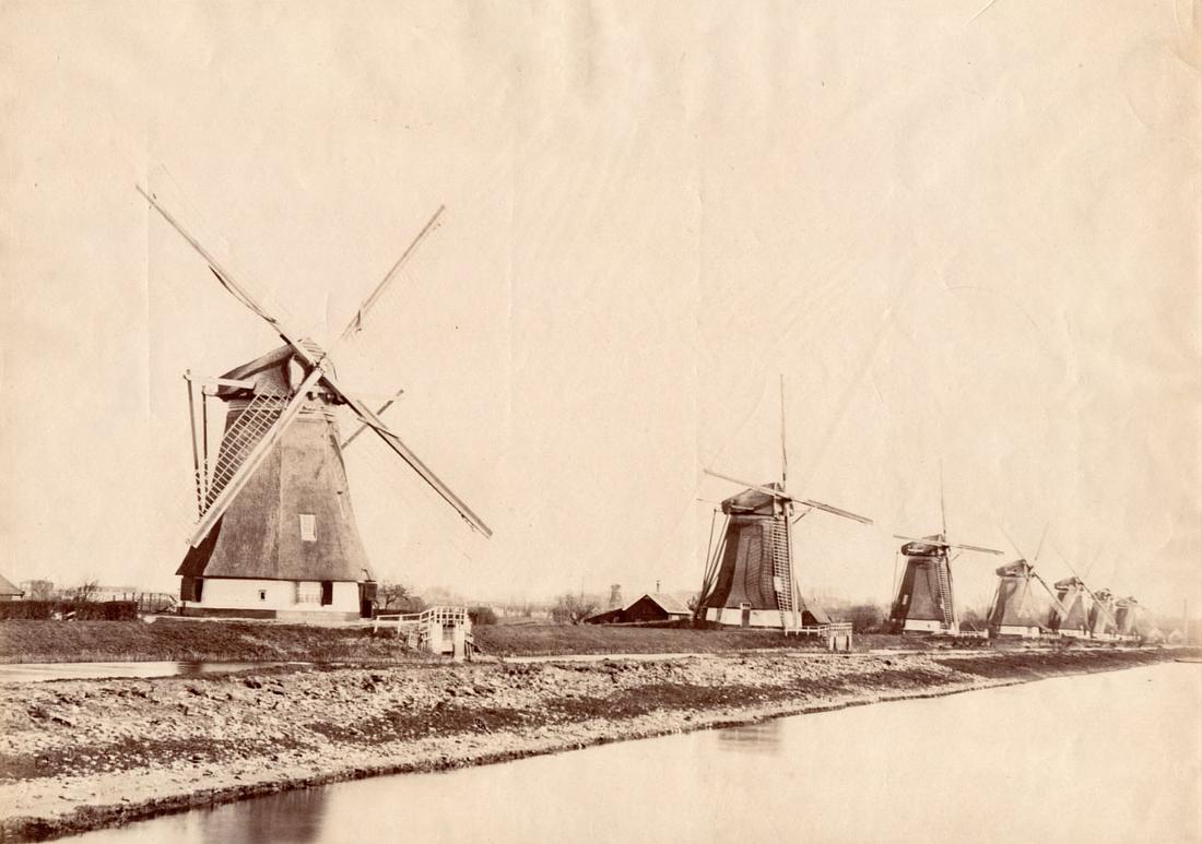 3, Molen 01763 c Boezemmolen No. 1 (Rotterdam, stadsdeel Kralingen-Crooswijk), De boezemmolens 1 tm 7, opname ca 1890, foto collectie van Jochem Hollestelle | Database Nederlandse molens media-bestand