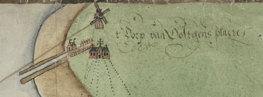 Molen 08244 (standerdmolen) (Ooltgensplaat), Kaart van 1639, collectie Nationaal Archief | Database Nederlandse molens media-bestand