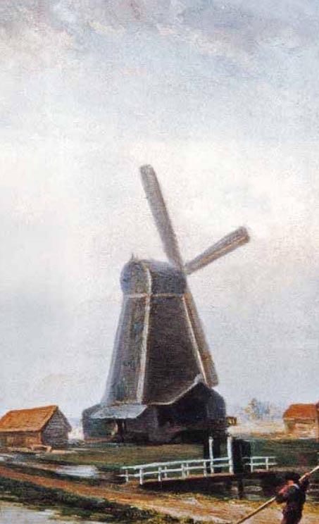 Molen 03504 f De Hoop (Den Hoorn), deel van onderstaand schilderij | Database Nederlandse molens media-bestand