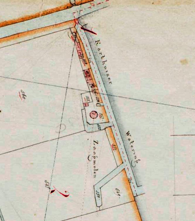 Molen 12631 Het Fortuyn (Den Hoorn), Kadastrale kaart 1811-1832: minuutplan Hof van Delft, Zuid-Holland, sectie D, blad 02 (MIN08074D02) | Database Nederlandse molens media-bestand