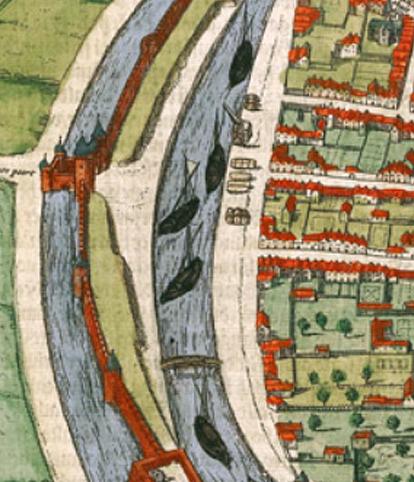 Molen 18042 (Kadekraan) (Middelburg), Middelburg 1572 Braun en HogenbergUitgegeven door Braun en Hogenberg in 1572 Middelburg | Database Nederlandse molens media-bestand