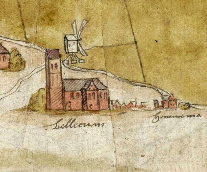 Molen 07982 Korenmolen van Berlikum (Berlikum/ Berltsum), detail kaart 1545, collectie Nationaal Archief
Kaart van de Biltlanden met de eilanden Terschelling en Ameland. | Database Nederlandse molens
