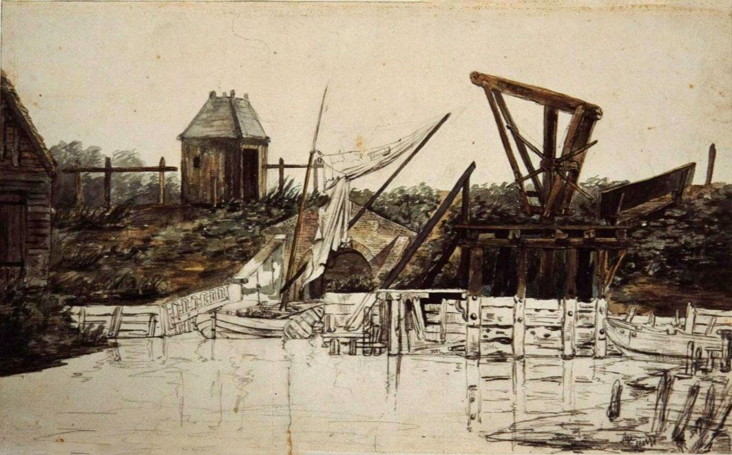 3, Molen 03941 o De Oude Ruiter / Molen de Ruts (Dordrecht), Tekening van F.J. van den Blijk, 185-1845, collectie Beeldbank RAD 551_35338 | Database Nederlandse molens