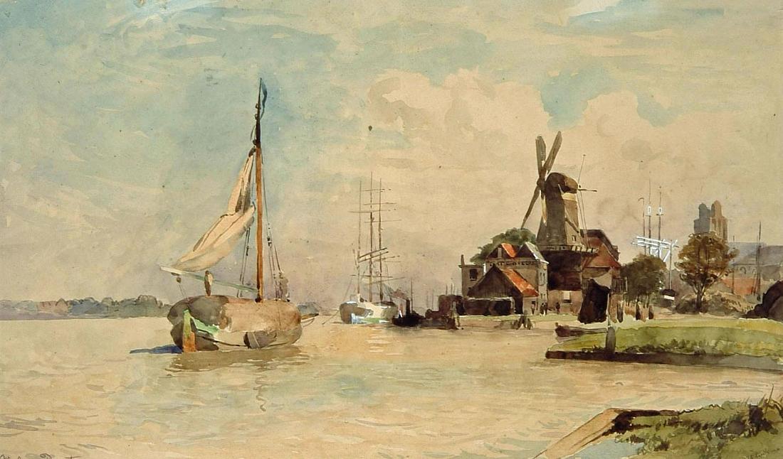 1, Molen 06675 t De Eikenboom (Dordrecht), tekening van W.A. van Deventer, ca 1875, collectie Beeldbank RAD 551_35121 | Database Nederlandse molens