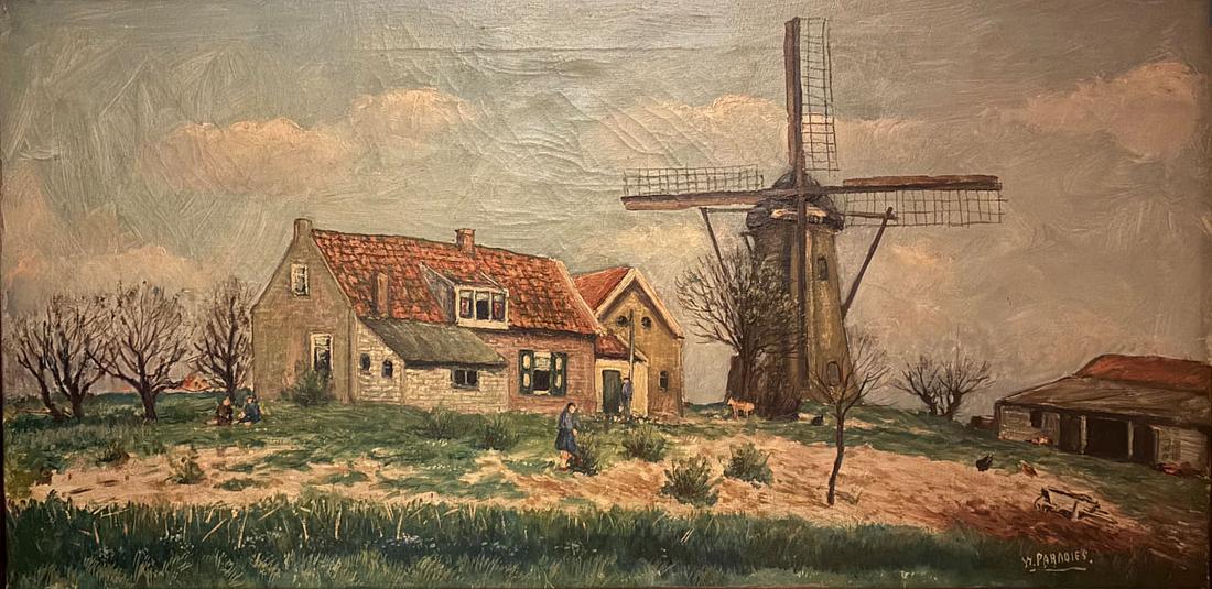 2, Molen 01264 Landzicht (Heerjansdam), Schilderij, gemaakt door W. Paradies,
collectie N.Post, ingezonden op 11-03-2026 | Database Nederlandse molens