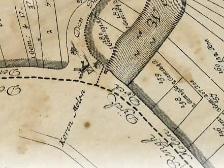 1, Molen 07463 Biertse Korenmolen (Biert), detail van kaart: Caerte gemaeckt op ordre vande bovengenoemde Heeren Opperdijckgraeff en Hoog Heemraden des Ringhs van Putten, nae de meetinge gedaen by Daniel Schellincx lantmeeter inden jare 1617-1701 | Database Nederlandse molens