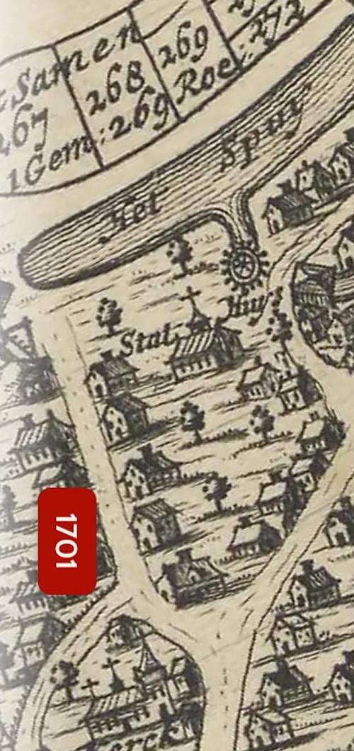 2, Molen 07375 Mijns Heren Watermolen (Geervliet), detail van kaart: Caerte gemaeckt op ordre vande bovengenoemde Heeren Opperdijckgraeff en Hoog Heemraden des Ringhs van Putten, nae de meetinge gedaen by Daniel Schellincx lantmeeter inden jare 1617-1701 | Database Nederlandse molens