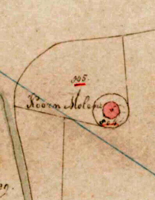 Molen 02854 a Molen op 't Zand (Geldrop), Detail van de Kadastrale kaart 1811-1832: minuutplan Zesgehuchten, Noord-Brabant, sectie A, blad 02 (MIN10183A02) | Database Nederlandse molens