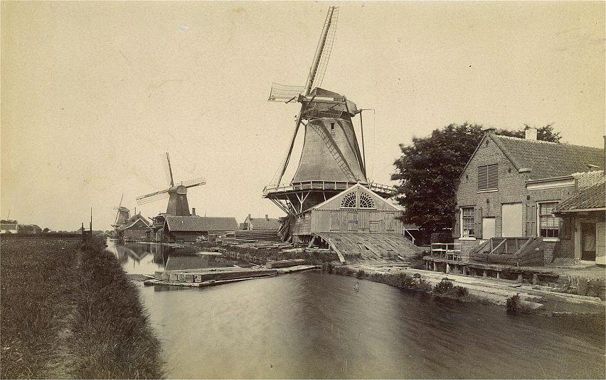 Molen 06492 w De Boerenhai / Het Haiblok / Het Heiblok (Amsterdam), Afbeelding rond 1900, collectie P. van den Berg | Database Nederlandse molens
