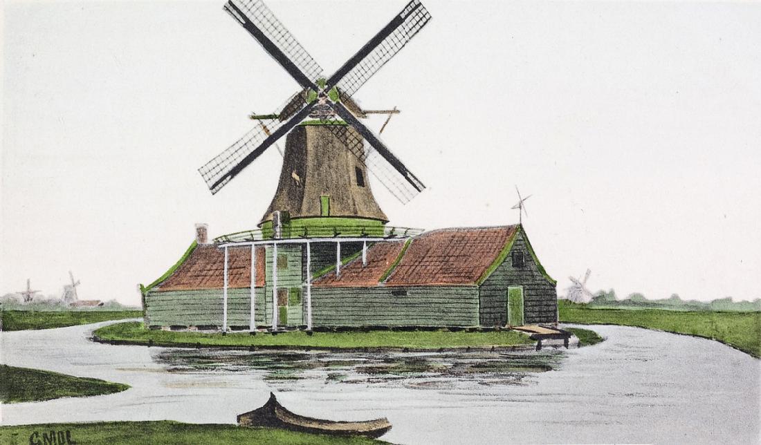 2, Molen 01777 p De Elzenboom (Koog aan de Zaan), Aquarel G.Mol | Database Nederlandse molens