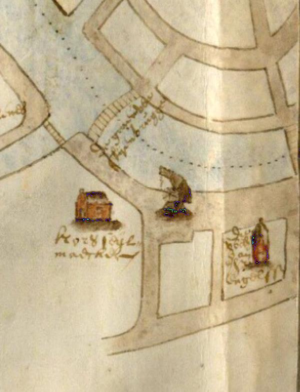 2, Molen 08428 De Kraan (Haarlem), Kaartdetail van Bruynsz, Pieter P., 1605
Beeldcollectie van de gemeente Haarlem | Database Nederlandse molens