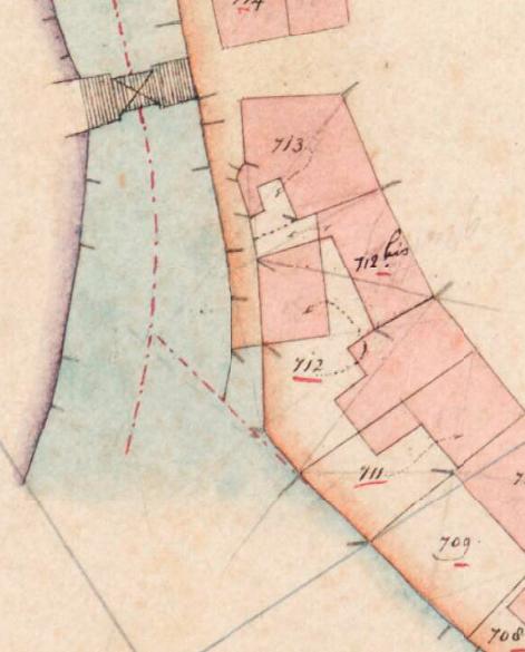 Molen 18118 Grutterij van Aarlanderveen (Aarlanderveen), detail van kadasterkaart | Database Nederlandse molens