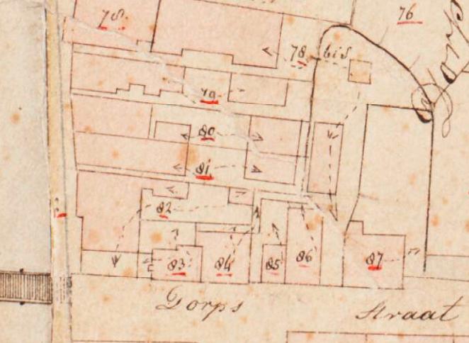 Molen Grutterij ten n. van de Dorpsstraat (Boskoop), detail kadaster 1811-1832, Sectie B 1 nr 78 bis | Database Nederlandse molens