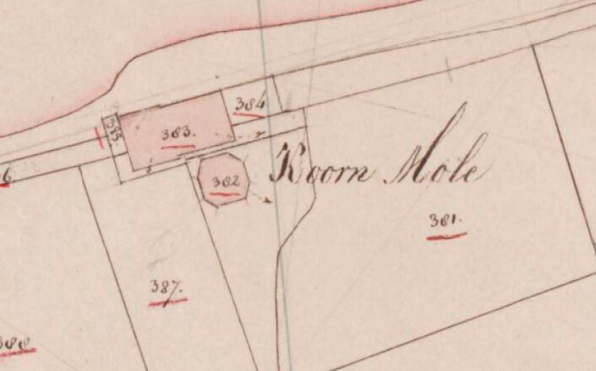 Molen 18098 Roskorenmolen van Loo (Loo), detail kadaster 1811-1832, F3 nr 382 | Database Nederlandse molens