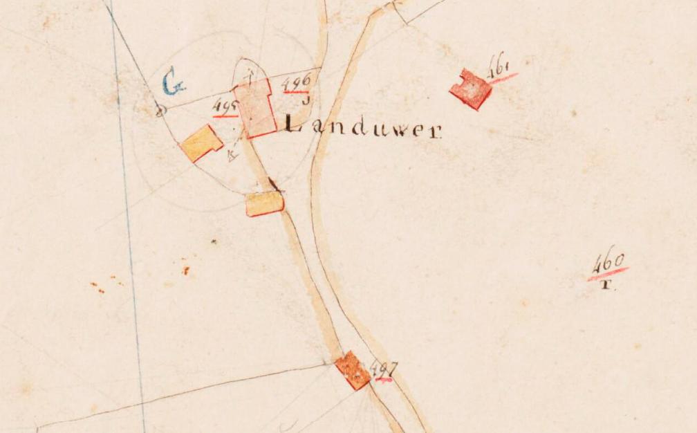 Molen 15048 Oliemolen van Jan Engberts (Holten), Detail kadasterkaart 1811-1832, B2 nr 497 | Database Nederlandse molens