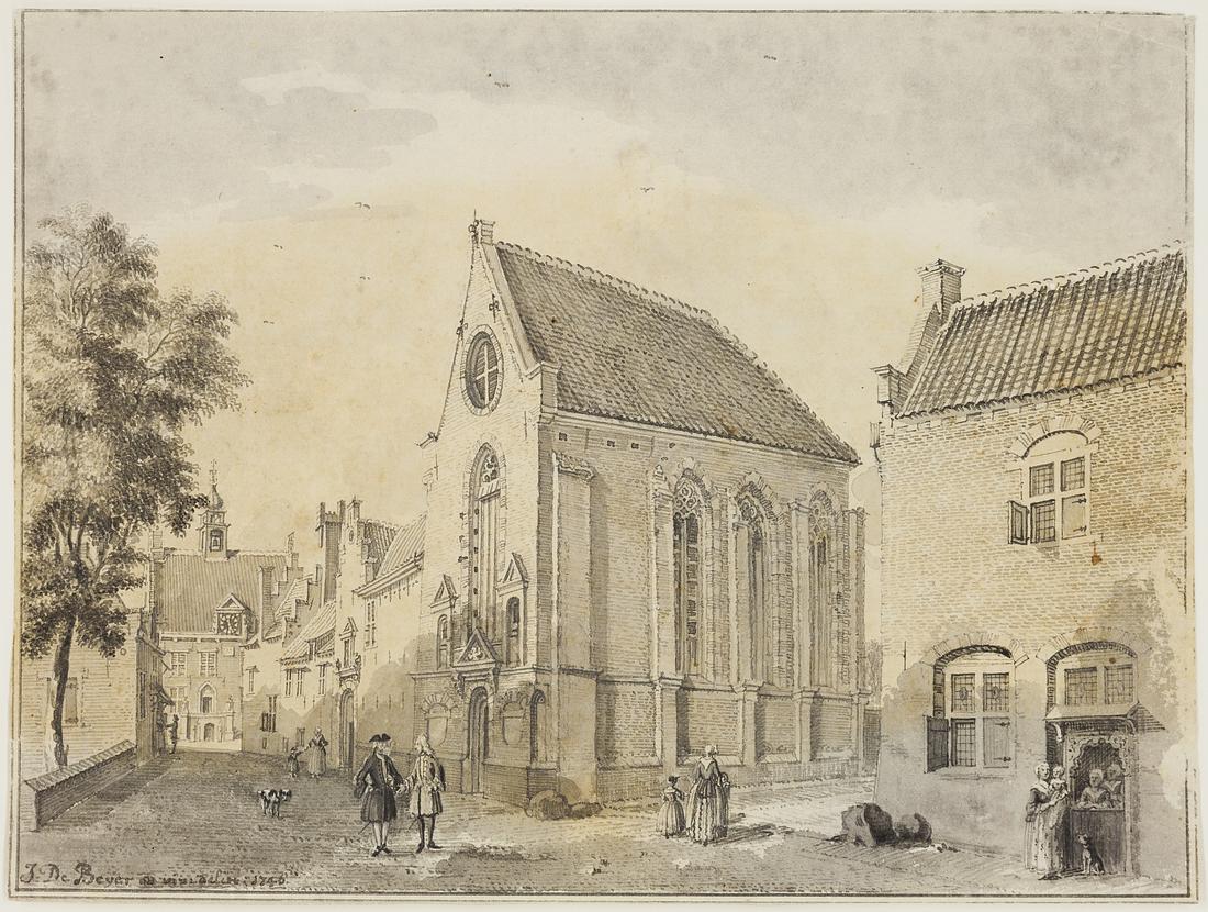 Molen 15373 Grutterij van Maria Moninx (Montfoort), Prent vervaardigt door Jan de Beijer in 1746, documentnummer TH-031, Rijksdienst voor Cultureel Erfgoed. | Database Nederlandse molens