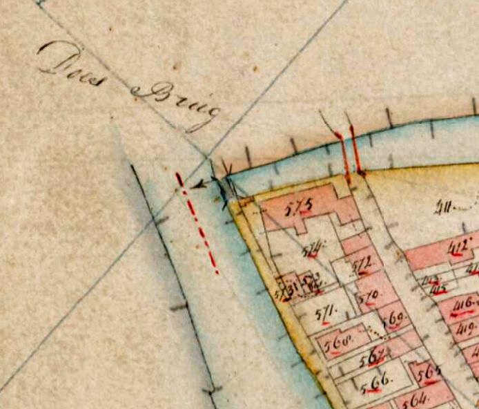 Molen Grutterij bij de Doesbrug (Leiderdorp), Detail van de Kadastrale kaart 1811-1832: minuutplan Leiderdorp, Zuid-Holland, sectie C, blad 03&nbsp; | Database Nederlandse molens