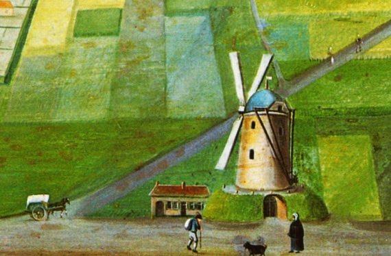 Molen 07416 Molen Kivits / De Mosterdpot (Gemert), Deel schilderij van ca. 1820, schilder anoniem | Database Nederlandse molens