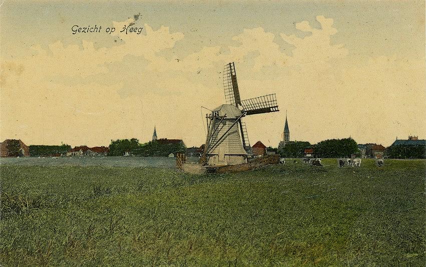 1, Molen 03297 Polder 238 (Heeg/ Heech), ansichtkaart verstuurd 1910. collectie Paul van den Berg | Database Nederlandse molens