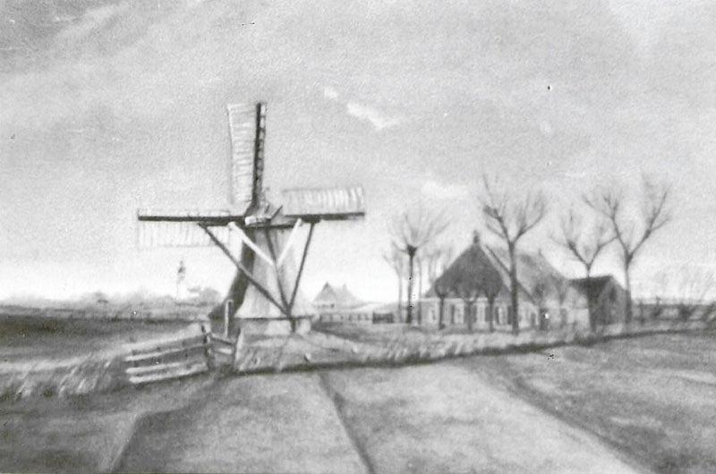Molen 03836 Westerpolder (Dronrijp/ Dronryp), Schilderij Sjoerd Rinsma (01-07-1947), in bezit van de kleindochter van molenaar Sjoerd Wijnalda van 1920-1953.
&nbsp; | Database Nederlandse molens