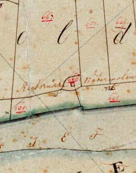 Molen 00976 b Rietvinkpolder (Leidschendam), Kadastrale kaart 1811-1832: minuutplan Veur, Zuid-Holland, sectie B, blad 02 | Database Nederlandse molens