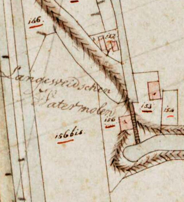 2, Molen 00916 a Polder Lange Weide, Langeweijdsche Molen (1) (Hogebrug), Kadastrale kaart 1811-1832: minuutplan Hekendorp, Zuid-Holland, sectie A, blad 01 | Database Nederlandse molens