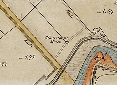 Molen 03938 a Blaardorppolder (2e) (Nieuwerkerk aan den IJssel), Kaart van Rotterdam en omstreken met inbegrip van de steden Delft, Vlaardingen, Schiedam en Delfshaven / naar de beste bronnen bew. door F.H. Görlitz1846|Görlitz, F. H. | Database Nederlandse molens