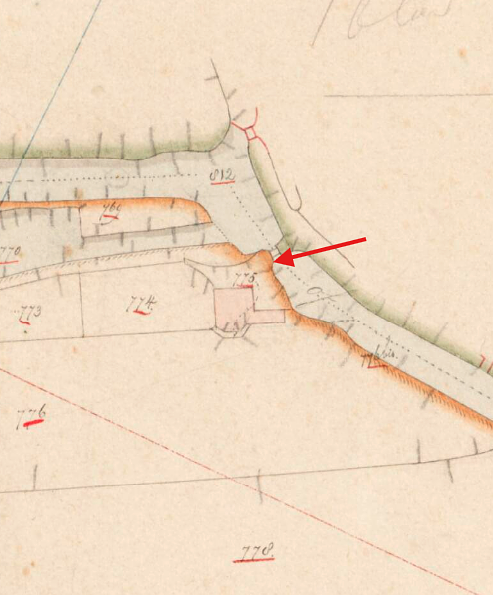 Molen 01156 k Molen Post (2) (Zoeterwoude), Kadastrale kaart 1811-1832: minuutplan Zoeterwoude, Zuid-Holland, sectie E, blad 03&nbsp; | Database Nederlandse molens
