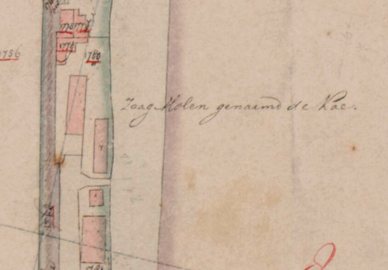 Molen 01168 x De Koe / De Oude Molen (Rotterdam, stadsdeel Noord  (Heulbrug tot Schans 1)), Kadastrale kaart 1811-1832: minuutplan Hillegersberg, Zuid-Holland, sectie A, blad 04&nbsp; | Database Nederlandse molens