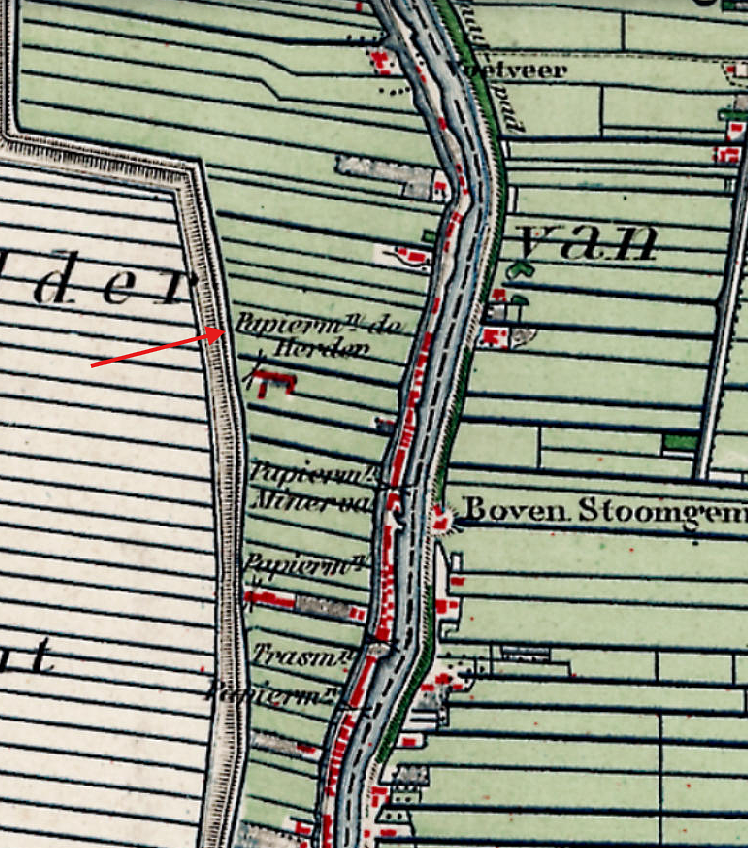 Molen 01213 n De Herder (Waddinxveen), detail topografische kaart 1881 | Database Nederlandse molens