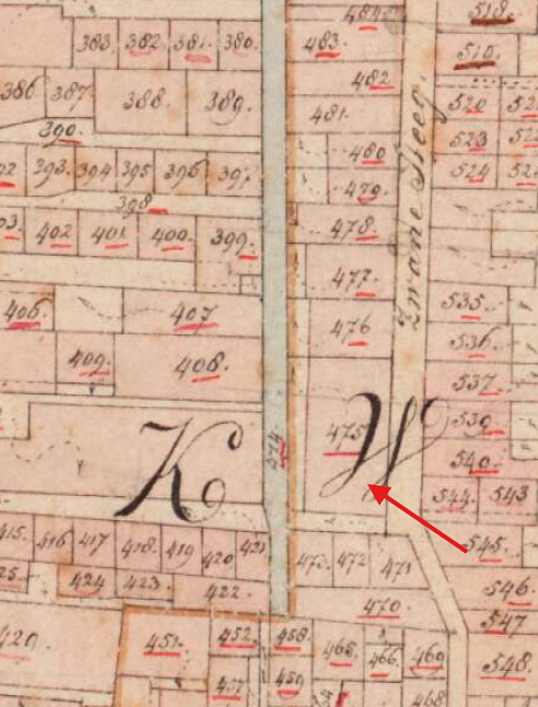 Molen 18140 Grutmolen a/d Zwanesteeg-W (Rotterdam), Kadastrale kaart 1811-1832: minuutplan Rotterdam, Zuid-Holland, sectie M, blad 01 | Database Nederlandse molens