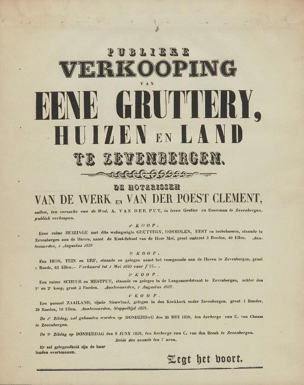 1, Molen Grutterij aan de Zz. Havenkant (Zevenbergen), Bron: West Brabants Archief | Database Nederlandse molens